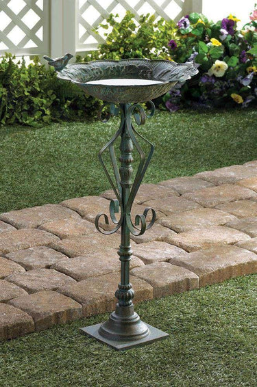 Speckled Green Bird Bath - The Fox Decor